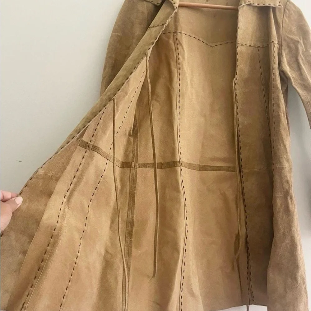 Vintage Y2K 100% Leather Coat - Picture 7 of 9